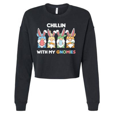 Chillin With My Gnomies Easter Gnome Cropped Pullover Crew