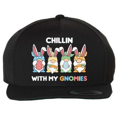 Chillin With My Gnomies Easter Gnome Wool Snapback Cap