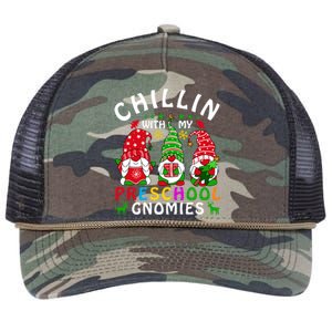 Chillin With My Preschool Gnomies Christmas Teachers Gnomes Great Gift Retro Rope Trucker Hat Cap