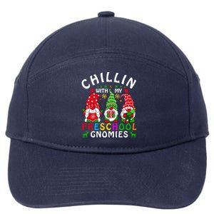 Chillin With My Preschool Gnomies Christmas Teachers Gnomes Great Gift 7-Panel Snapback Hat