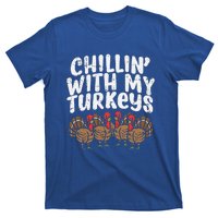 Chillin With My Turkeys Thanksgiving Family Gift T-Shirt