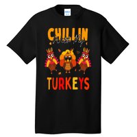 Chillin With My Turkeys Thanksgiving Family Gift Tall T-Shirt