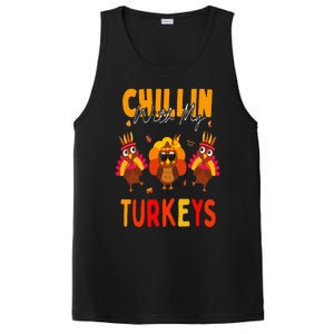 Chillin With My Turkeys Thanksgiving Family Gift PosiCharge Competitor Tank