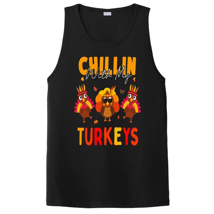 Chillin With My Turkeys Thanksgiving Family Gift PosiCharge Competitor Tank