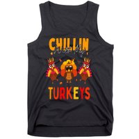 Chillin With My Turkeys Thanksgiving Family Gift Tank Top