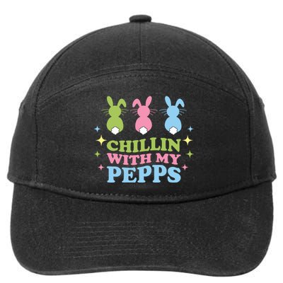 Chillin With My Peeps Funny Easter Bunnies 7-Panel Snapback Hat