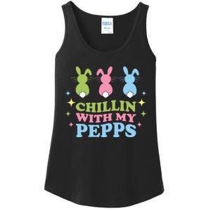 Chillin With My Peeps Funny Easter Bunnies Ladies Essential Tank