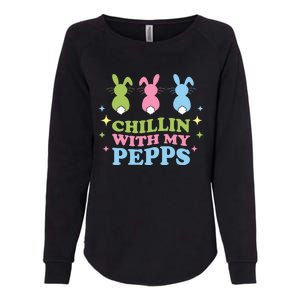 Chillin With My Peeps Funny Easter Bunnies Womens California Wash Sweatshirt