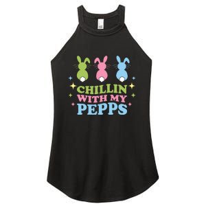 Chillin With My Peeps Funny Easter Bunnies Women's Perfect Tri Rocker Tank