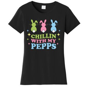 Chillin With My Peeps Funny Easter Bunnies Women's T-Shirt