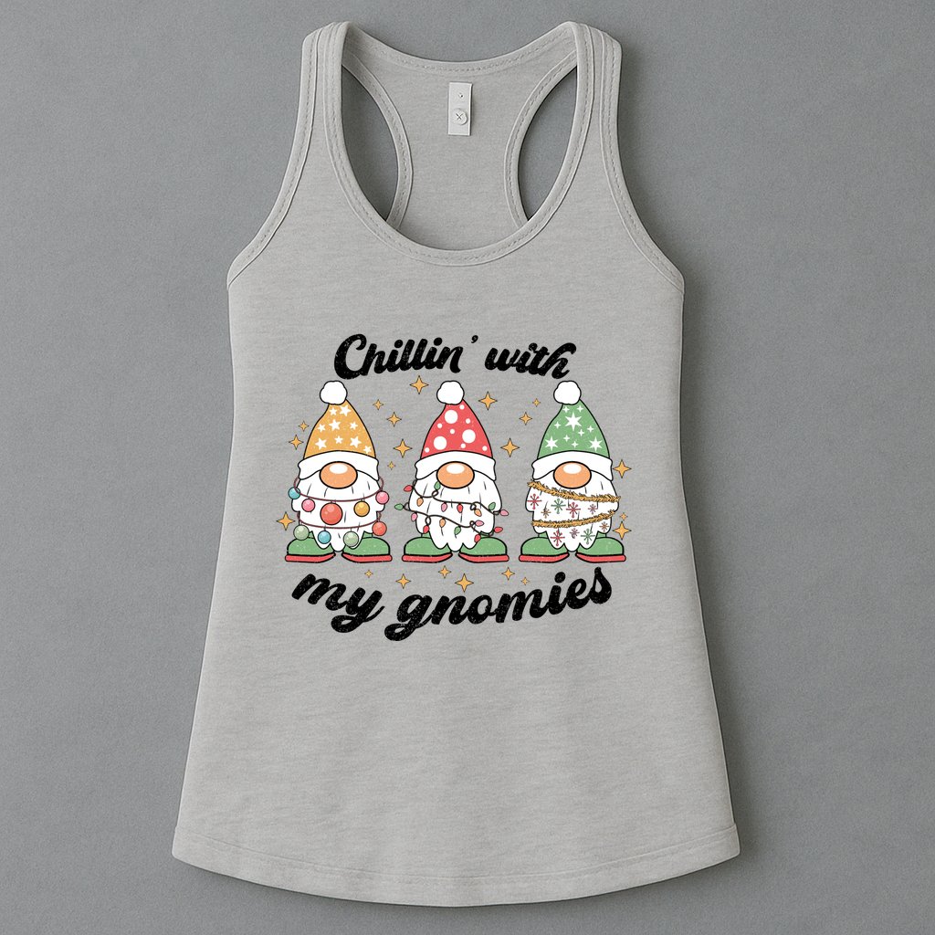 Chillin With My Gnomies Christmas Holiday Womens Tank Top