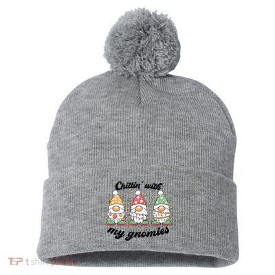 Chillin With My Gnomies Christmas Holiday Pom Pom 12in Knit Beanie