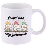 Chillin With My Gnomies Christmas Holiday 11oz C Handle Ceramic Mug