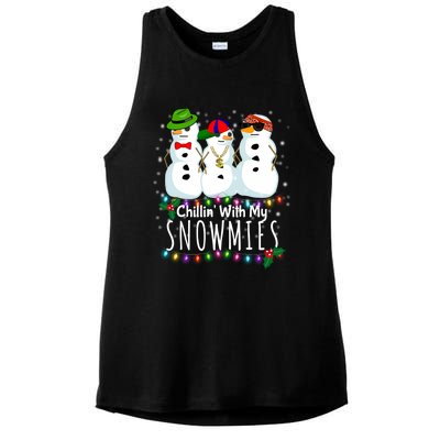 Chillin With My Snowmies Funny Snow Gift Christmas Gift Ladies PosiCharge Tri-Blend Wicking Tank