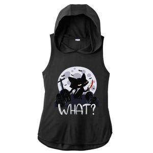 Cat What Murderous Black Cat With Knife Halloween Costume (1) Ladies PosiCharge Tri-Blend Wicking Draft Hoodie Tank