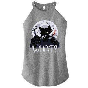 Cat What Murderous Black Cat With Knife Halloween Costume (1) Women's Perfect Tri Rocker Tank