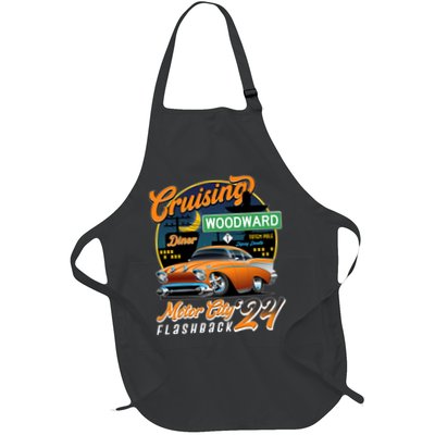 Cruising Woodward Motor City Flashback 2024 Orange Version Full-Length Apron With Pockets