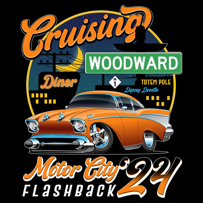 Cruising Woodward Motor City Flashback 2024 Orange Version 16 in Basic Backpack