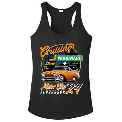 Cruising Woodward Motor City Flashback 2024 Orange Version Ladies PosiCharge Competitor Racerback Tank