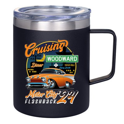 Cruising Woodward Motor City Flashback 2024 Orange Version 12oz Stainless Steel Coffee Mug