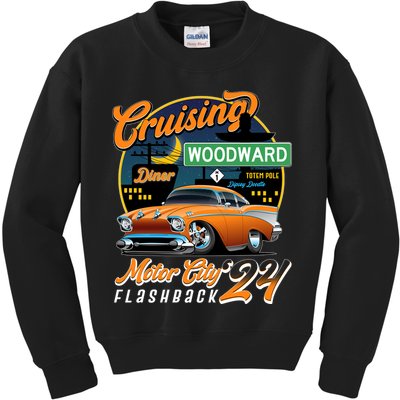 Cruising Woodward Motor City Flashback 2024 Orange Version Kids Sweatshirt
