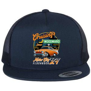 Cruising Woodward Motor City Flashback 2024 Orange Version Flat Bill Trucker Hat