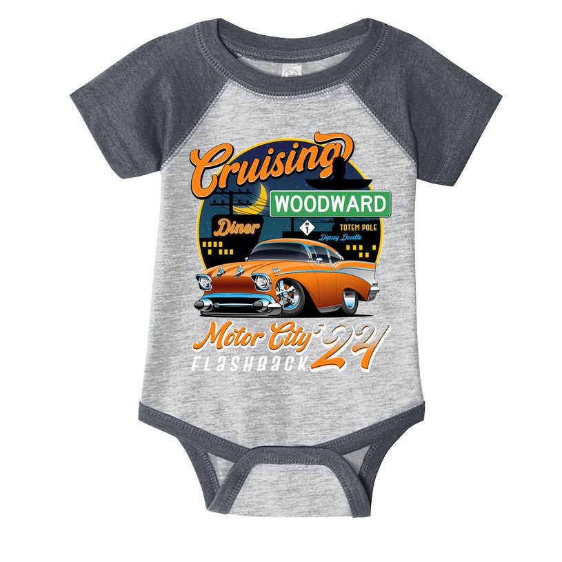 Cruising Woodward Motor City Flashback 2024 Orange Version Infant Baby Jersey Bodysuit