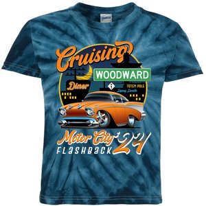 Cruising Woodward Motor City Flashback 2024 Orange Version Kids Tie-Dye T-Shirt