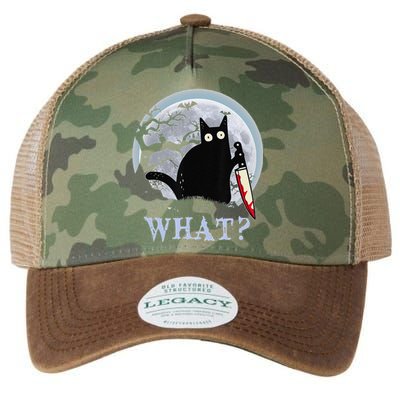 Cat What Murderous Black Cat With Knife Halloween Costume Legacy Tie Dye Trucker Hat