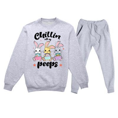 Chillin With My Peeps Premium Crewneck Sweatsuit Set