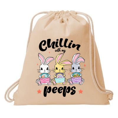 Chillin With My Peeps Drawstring Bag