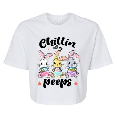 Chillin With My Peeps Bella+Canvas Jersey Crop Tee