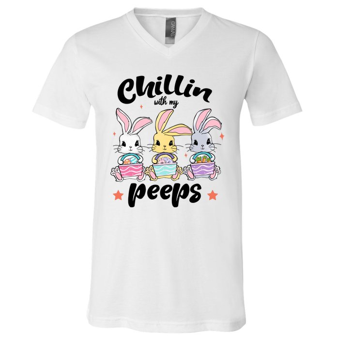 Chillin With My Peeps V-Neck T-Shirt