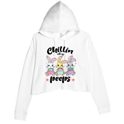 Chillin With My Peeps Crop Fleece Hoodie