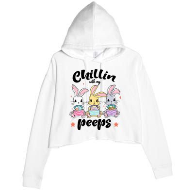 Chillin With My Peeps Crop Fleece Hoodie