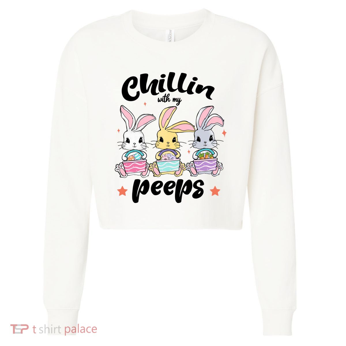 Chillin With My Peeps Cropped Pullover Crew