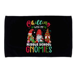 Chilling With My Middle School Teacher Gnomies Christmas Gift Microfiber Hand Towel