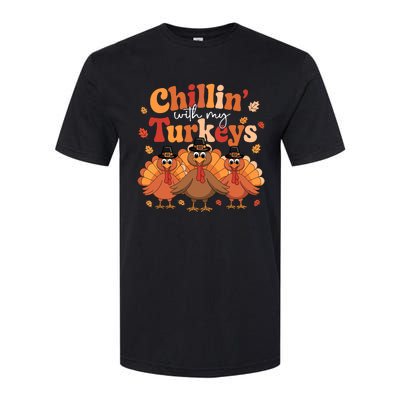 Chillin With My Turkeys Thanksgiving Family Matching Softstyle CVC T-Shirt