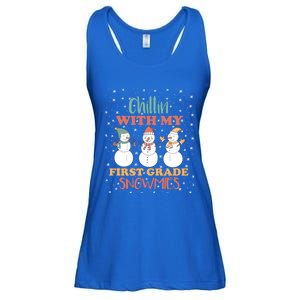 Chillin With My First Grade Snowmies Christmas Teacher Gift Ladies Essential Flowy Tank