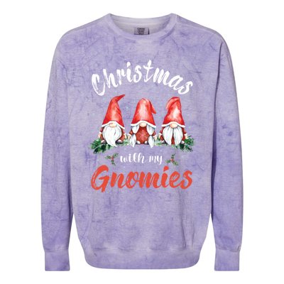 Christmas With My Gnomies Gnomes Christmas Gift Colorblast Crewneck Sweatshirt