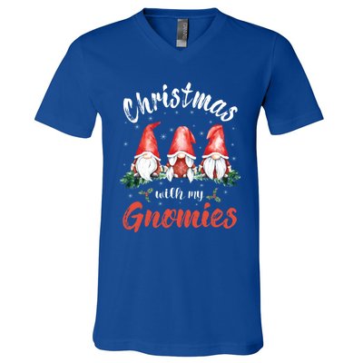 Christmas With My Gnomies Gnomes Christmas Gift V-Neck T-Shirt