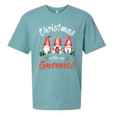 Christmas With My Gnomies Gnomes Christmas Gift Sueded Cloud Jersey T-Shirt