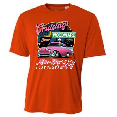 Cruising Woodward Motor City Flashback 2024 Pink Version Cooling Performance Crew T-Shirt