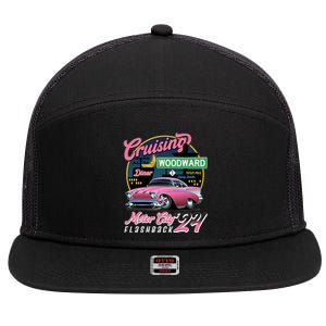 Cruising Woodward Motor City Flashback 2024 Pink Version 7 Panel Mesh Trucker Snapback Hat