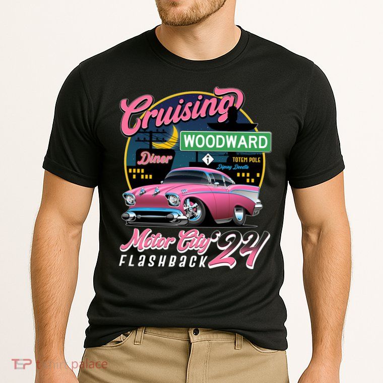 Cruising Woodward Motor City Flashback 2024 Pink Version Performance Shirt