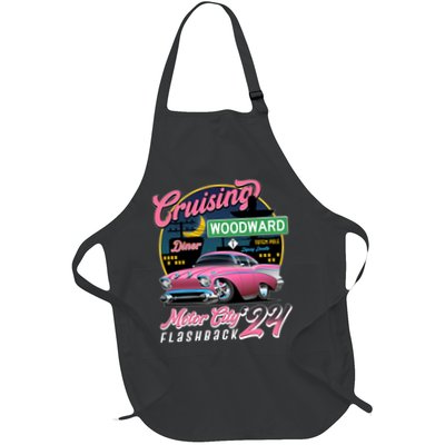 Cruising Woodward Motor City Flashback 2024 Pink Version Full-Length Apron With Pockets