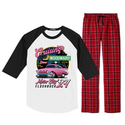 Cruising Woodward Motor City Flashback 2024 Pink Version Raglan Sleeve Pajama Set