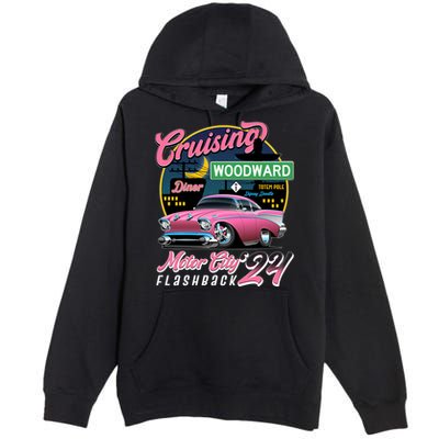 Cruising Woodward Motor City Flashback 2024 Pink Version Premium Pullover Hoodie