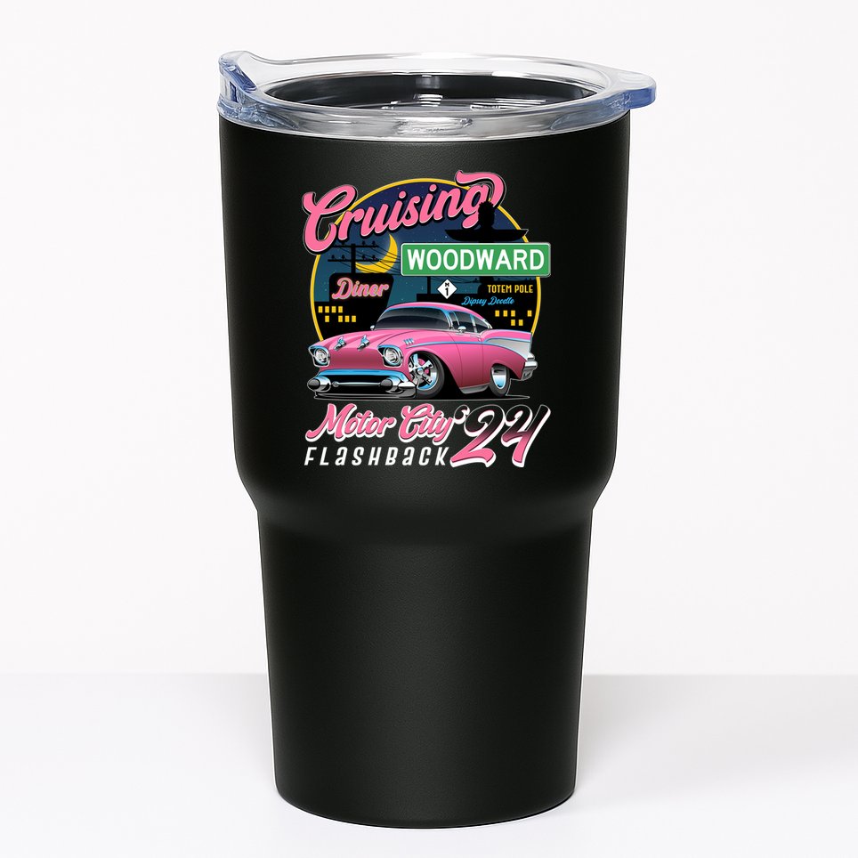 Cruising Woodward Motor City Flashback 2024 Pink Version Tumbler