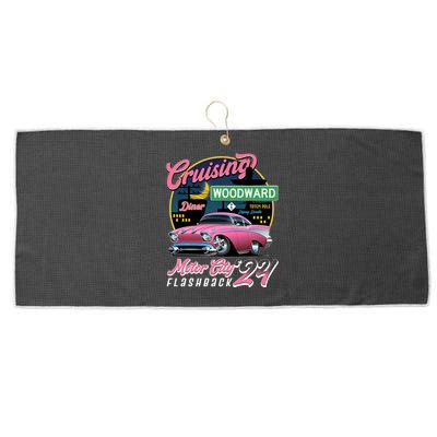 Cruising Woodward Motor City Flashback 2024 Pink Version Large Microfiber Waffle Golf Towel